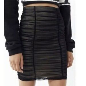 Silence & Noise Black High Waisted Ruched Mini XS